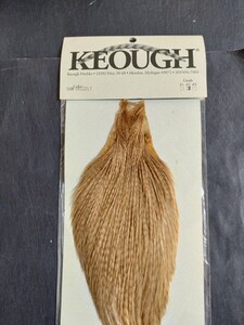 ☆KEOUGH HACKLES #2 Dun Grizzly Capeキーオハックル　ダングリズリー　ルースターケープ☆コックネックハックル　ジェネティック