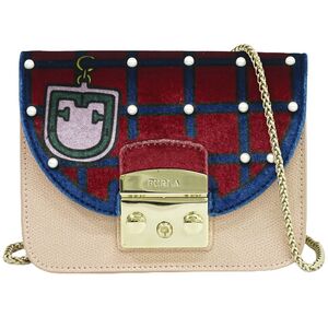 本物 フルラ FURLA メトロポリス チェーン ショルダーバッグ ポシェット レザー ベロア ピンク ボルドー ネイビー