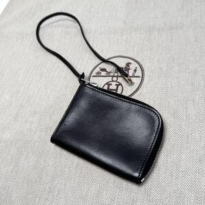 30939 ■HERMES■ ボックスカーフ コインケース ブラック レア