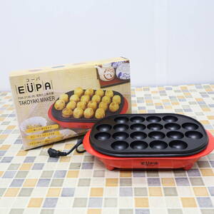 ◆直径4cm 大玉 たこ焼きパーティ!｜電気 たこ焼き器｜EUPA ユーパー TSK-2136 TAKOYAKI MAKER｜たこ焼き 一度に20個焼ける ■O6240