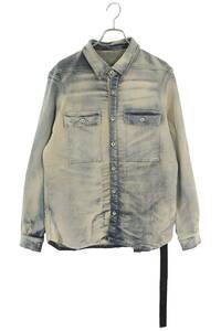 ダークシャドウ DRKSHDW 24SS DU01D1755-SKY OUTER SHIRT サイズ:L ミネラルオーバーダイ加工アウター長袖シャツ 中古 OM10