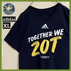 アディダスadidasカリフォルニア大学アーバイン校ビッグロゴTシャツtシャツ紺