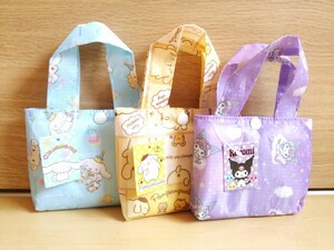 新品SANRIO*未使用エコバッグ*送料無料レディース*ポムポムプリン*シナモロール*クロミちゃん