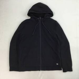 ■ ARMANI EXCHANGE アルマーニエクスチェンジ パーカー ブラック サイズ XL メンズ フルジップ 裏地フリース フード ロゴ 0.94kg