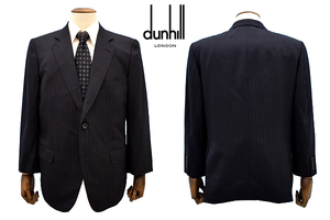 L-2136★送料無料★美品★dunhill ORDER MADE ダンヒル オーダーメイド★通年 日本製 ネイビー紺ブレザー ストライプ テーラードジャケット