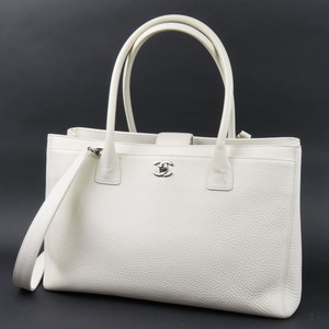 95280★1円スタート★CHANEL シャネル 綺麗 エグゼクティブトート ココマーク 2WAY S金具 ショルダーバッグ ハンドバッグ カーフ ホワイト