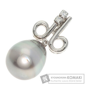 MIKIMOTO ミキモト パール 真珠 ダイヤモンド ペンダントトップ K14ホワイトゴールド レディース 中古