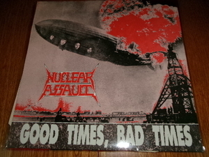 スラッシュメタル■NUCLEAR ASSAULT/ニュークリア・アソート■12inch「GOOD TIME,BAD TIME」レッド・ツェッペリン　飛行船ジャケ HR/HM