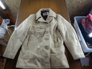 ピーコート　NO.10 U.S.740 PEA JACKET 白クリーム　SCHOTT ショット　36号 アメリカ　ミリタリー　米軍　USA 米国 女性ならLサイズ