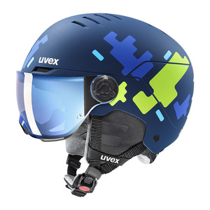 24UVEX rocket junior visor ブルーパズルマット　54-58cm　Lenz：BlueMirror（S2）眼鏡可　定価￥24200春なのでちょっと値下げ！即決あり