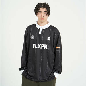 FLASH PACKER (フラッシュパッカー) XMLT-FB メッシュ LS シャツ (L) BLACK SS-19 | soccer futsal サッカー フットサル ブラック 黒