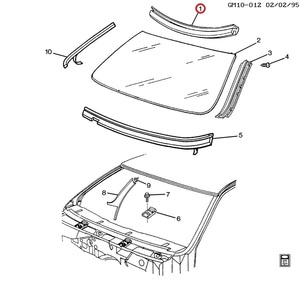 フロントウインドー/ルーフモール　1993-1996　キャデラックフリートウッド　ブロアム、　92-96カプリス・ロードマスター