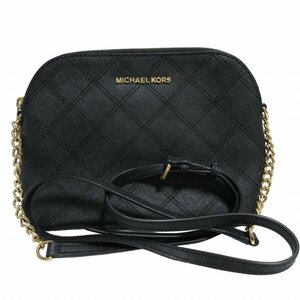 マイケルマイケルコース Michael michael kors 美品 チェーンショルダーバッグ クロスボディ 斜め掛け ステッチデザイン 黒色 ■GY14