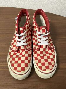 VANS 90s アメリカ製直後　V-49 赤　レッド　チェッカー　チャッカ　US9h 27.5cm 