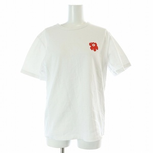 マリメッコ marimekko フラワープリントTシャツウニッコ カットソー 半袖 クルーネック S 白 ホワイト /AT ■OS レディース