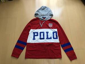 【復刻/限定☆入手困難】センス抜群◎RALPH LAUREN コットン100% K-SWISS・POLOパッチ POLO&TRACKラバープリント&フーデ付 最高級ロンＴ