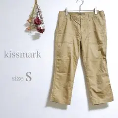 kiss mark キスマーク カーゴパンツ 7分丈 ベージュ ポケット S