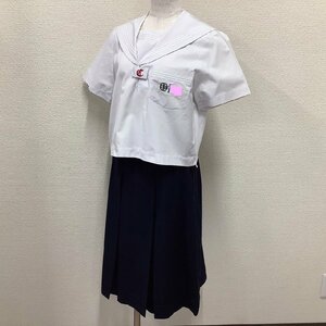 I841/(中古)兵庫県 中部中学校 女子制服3点 /11/W60~62/丈65/セーラー/夏スカート/しもかわ/半袖/夏服/中学校/高校/女子学生/学生服