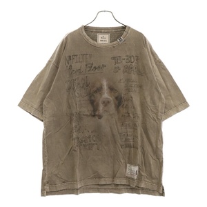 メゾンミハラヤスヒロ 24SS BLEACHED TEE プリント ダメージ加工 クルーネック 半袖Tシャツ カットソー グレー A12TS602