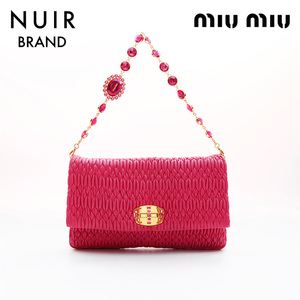 ミュウ ミュウ Miu Miu ショルダーバッグ マトラッセ チェーン ピンク