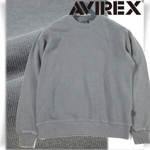 新品1円～★AVIREX アヴィレックス メンズ フェード ウォッシュ クルーネック スウェット M グレー 洗い加工 トレーナー ◆9201◆