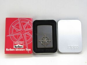 H557-N29-3874◎ Zippo ジッポー Marlboro マルボロ コンパス メタル貼り オイルライター 喫煙具 現状品1◎