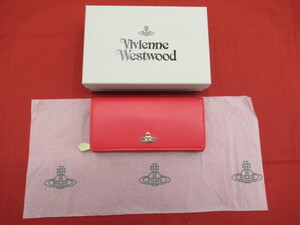 M【2675】★ヴィヴィアンウエストウッド 長財布 箱付き★Vivienne Westwood 赤色 ファッション レディース 未使用品