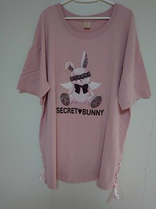 ☆ 美品！シークレットハニー うさぎＴシャツ♪ ピンクＴシャツ SECRET BUNNY Secret Honey カットソー ワンピース 病みかわ 地雷 量産型 