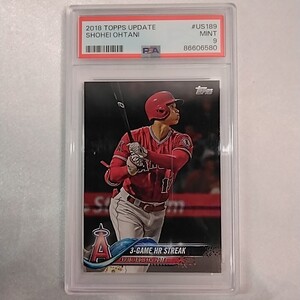 【PSA9】大谷翔平 Ohtani Shohei 2018 ルーキーカード エンゼルス 3戦連発HR TOPPS US189 MLB RC メジャーリーグ ロサンゼルス 送料無料