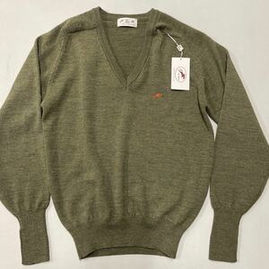 Felix Buhler フェリックスビューラー セーター ウール WOOL 100% Mサイズ メンズ 未使用 訳あり カーキ khaki 小杉産業 コスギ Vネック 毛