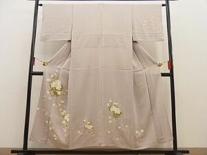 平和屋野田店■訪問着　単衣　刺繍　花籠文　金彩　逸品　BAAD8654fw