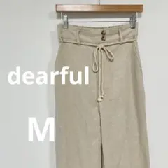 【美品】dearful  コットンリネン　ワイドパンツ　M  リラックスパンツ