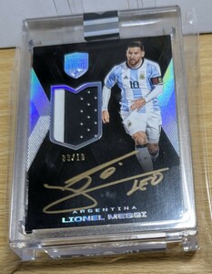 【メッシ / LIONEL MESSI】直筆サインカード◆2018 Panini Eminence /10 On Card Auto Patch Gold Ink 直書きサイン◆パッチ・オート◆