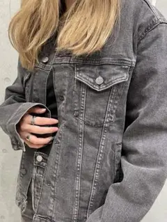 GAP DENIM ギャップ　オーバーサイズ　ブラックデニムジャケット　XXS