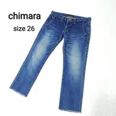 chimara　チマラ　デニム　パンツ　ボトム　カットオフ　クロップド　●良品●