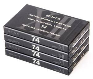 605-10 未開封『SONY X-Ⅱ 74』4本（ハイポジション・カセットテープ）