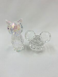 非売品 ミッキー 猫 クリスタル アクリル 置物 Disney ディズニー グッズ ミッキーマウス クリスタルガラス アミューズメント景品