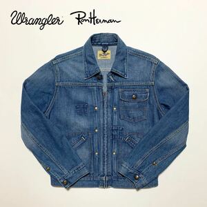 ☆美品 ラングラー × ロンハーマン 別注 ヴィンテージ加工 デニム ジャケット size S 古着 コラボ Gジャン Wrangler Ron Herman vintage