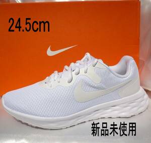 新品未使用◆送料無料◆24.5cm ナイキ NIKE レボリューション6 NN ネクスト ネイチャー 白 レディース ランニング スニーカー