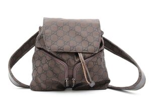 1円 GUCCI グッチ GGナイロン レザー リュックサック バックパック ロゴ マルチポケット 003.0238.002058 24-4326