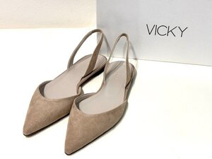 【未使用】VICKY パンプス　Mサイズ　ベージュ　羊革 302-6105　シンプル　ヒールなし　レディース 　おしゃれ　入学式　入園式　卒園式