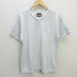 G■ビームス/BEAMS 半袖Tシャツ/コットン【L】白系/men