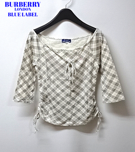 38【BURBERRY LONDON BLUE LABEL カットソー FA504-253-02 バーバリー ブルーレーベル カットソー 7分 8分袖 トップス Tシャツ】