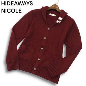 HIDEAWAYS NICOLE ハイダウェイ ニコル 秋冬 ショールカラー★ ニット カーディガン Sz.46 メンズ　A4T12880_B#N