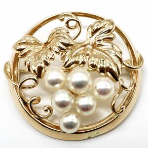 1円〜!!豪華!!テリ抜群!!MIKIMOTO(ミキモト)▼K14 アコヤ本真珠ブローチ▼N◎ 約11.4g 5.0-5.5mm珠 パール pearl broach EG8/EH1S357