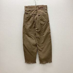 【サ046】Lee×B:MING by BEAMS 別注コーデュロイパンツ XSサイズ ベージュ クロップド丈 裾フリンジ 定価14300円 ブランド古着 送料無料