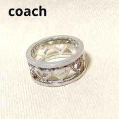 コーチ　coach キラキラハートリング　指輪　ピンクハート