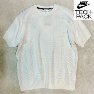 送料360円! XLサイズ 新品 NIKE TECH PACK Tシャツ 半袖 夏 カットソー テックパック サマー ニット 刺繍 ホワイト 白 トップス 正規品 2L