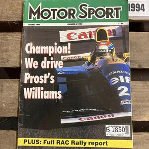 B1850　1994　「MOTOR SPORT」モータースポーツ 英国 　旧車雑誌　英国車 古本　雑誌 旧車　ビンテージ　自動車 クラシックカー