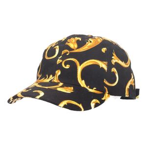 【中古】 VERSACE ヴェルサーチ ベースボールキャップ 58 ICAP004 IT02531 ブラック イエロー 帽子 24022282 RS